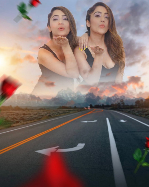 Romantic Girl Valentine Day CB Background Download Free