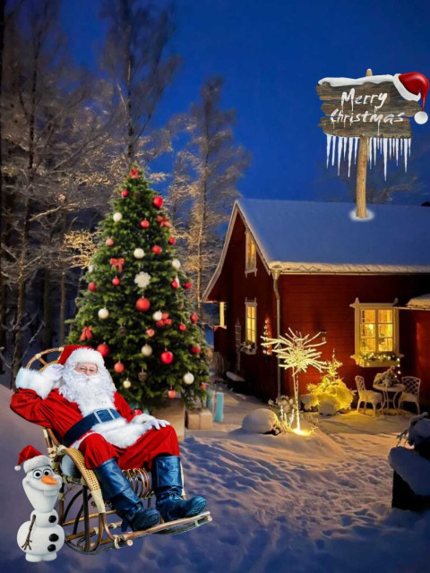 Santa Claus Christmas Editing Tree Background Free Download