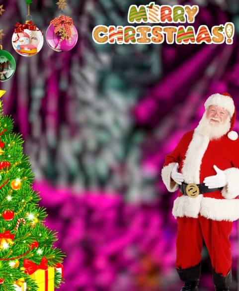 Santa Claus Full Bosy Stock Image HD Free Editing Background Photo