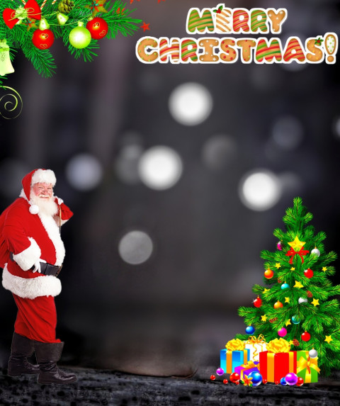 Santa Claus Full Bosy Stock Image HD Free Editing Background Photo