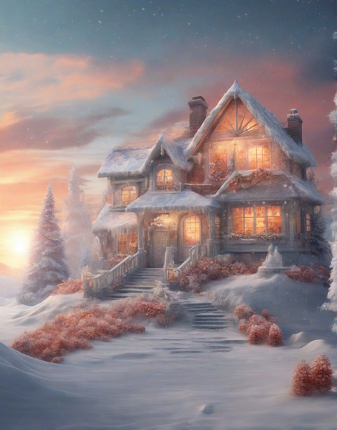 Santa Claus Home Image Merry Christmas Snowfall Backgrounds
