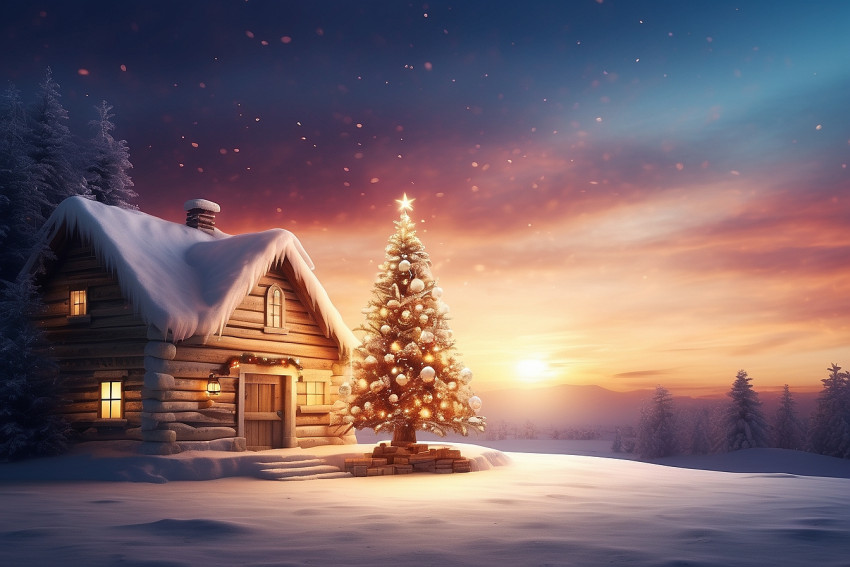 Santa Claus House Merry Christmas CB Blur Sunset Wallpapers For Desktop