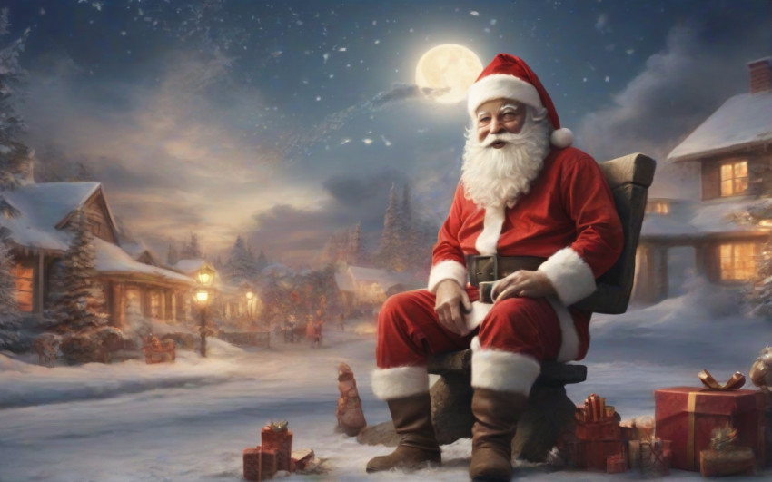 Santa Claus Wallpapers Outdoor In Night Christmas Background  Dp