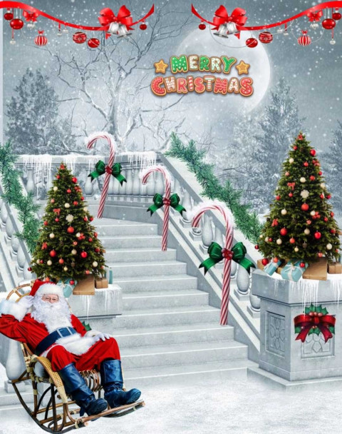 Santa Claus Winter Christmas Editing Background Download