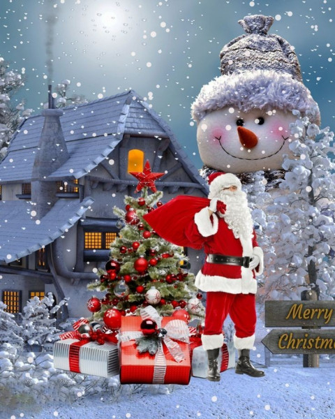 Santa Clus Merry Christmas Background Picsart Editing