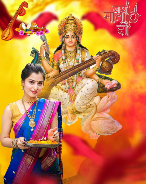 Saraswati Puja Editing Cb BAckground With Girl for Picsart & Photoshop