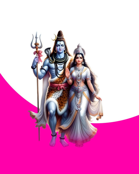 Sawan mahadev And Parvati banner background Free