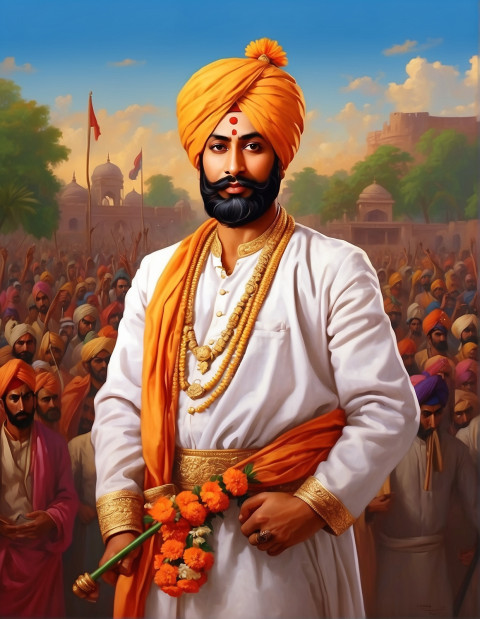 Sikh Guru Govind Singh Ji Jayanti Oil Painting Photo HD Editing Images