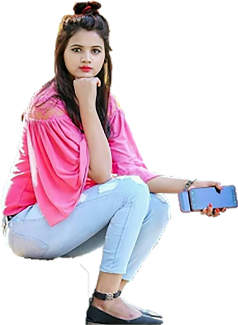 Sitting Girl Png in Pink Dress Hd Download