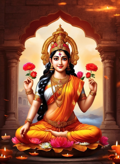Sitting Saraswti Maa Vasant Panchmi Photo Editing New Background HD