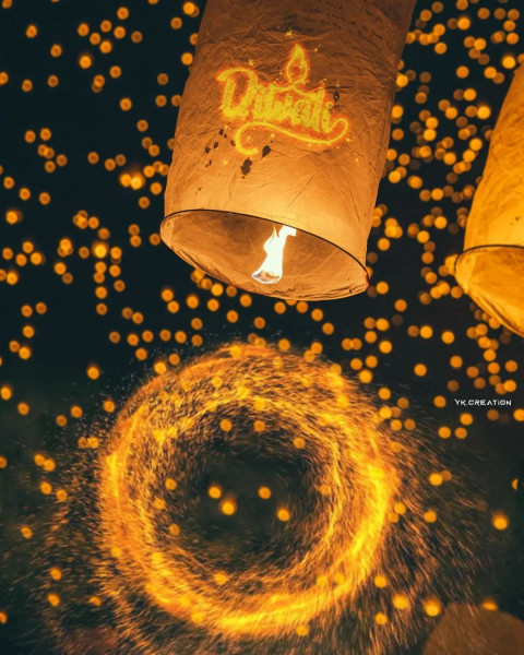 Sky Lalten Deepawali Photoshop Editing Background HD