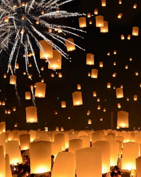 Sky Lanterns Diwali Editing Background Full HD