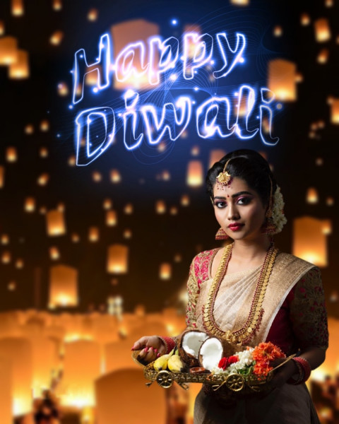 Sky Lanterns Editing Girl Background Full HD