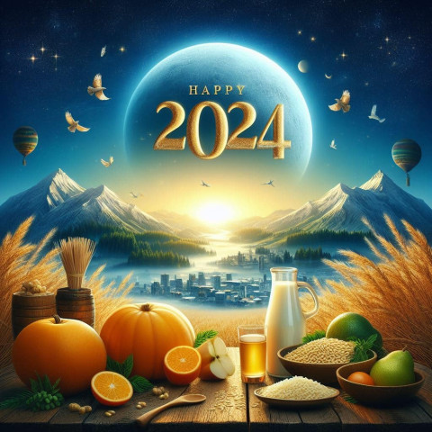 Cover Photo of 2024 New Year Wishes Wallpaper