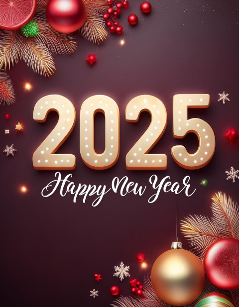 Sparkling Lights Celebration 2025 Bright Wishes Greeting Background Cb