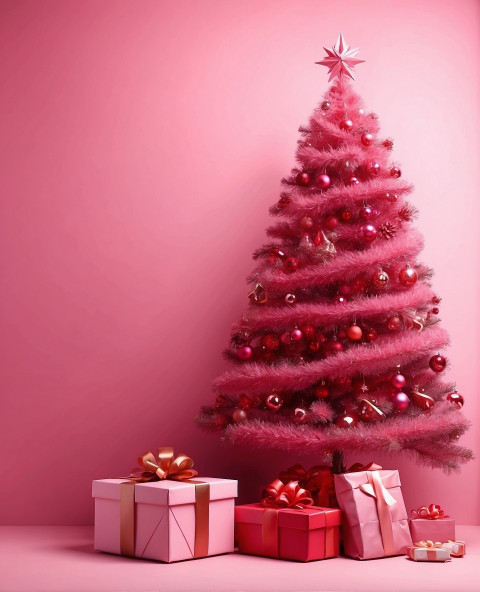 Stock Pink Tree Christmas New Background Editing Wallpapers