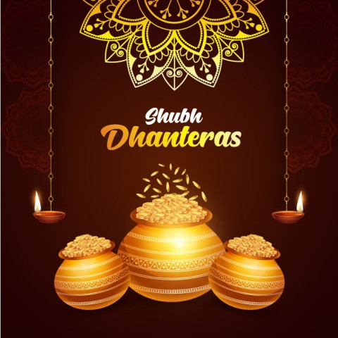 Subh Dhanteras Beautiful Kalash Background HD Free Images