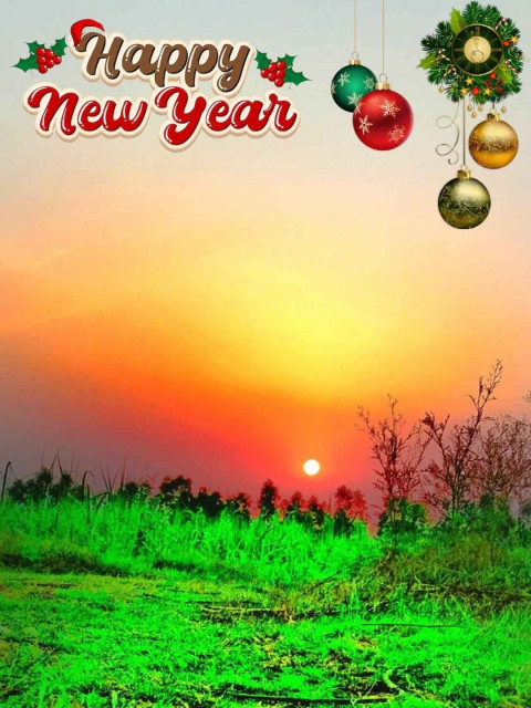 Sunset 2025 Happy New Year Background Image CB Download