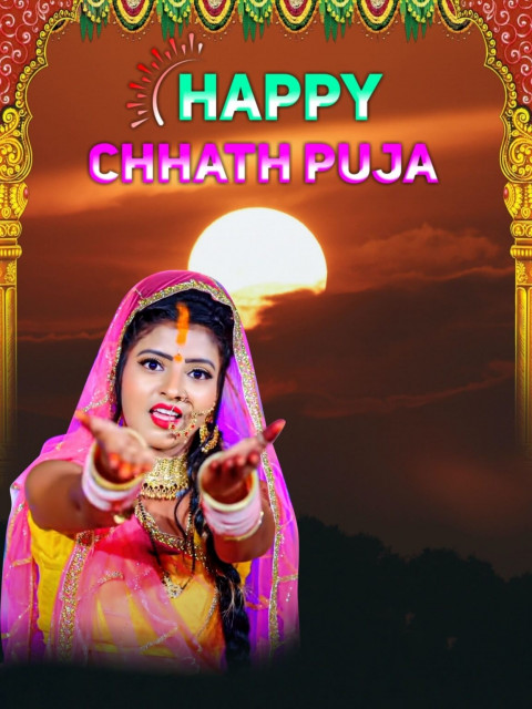 Top Latest Happy Chhath Puja Girl CB Background Full HD