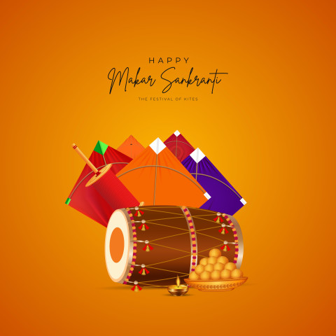 Traditional Sankranti Poster With Kites Photo Hd