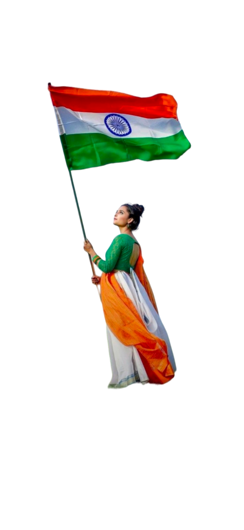 Transparent 26 January Girl PNG Indian Flag Clipart
