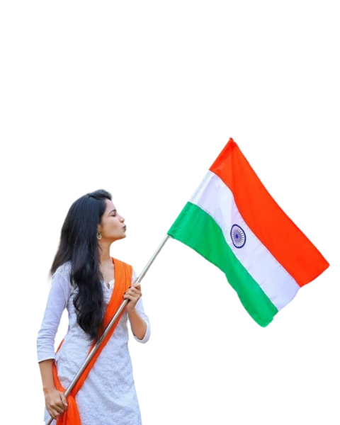 Transparent Girl PNG With Tiranga Transparent Background