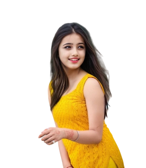 Transparent Indian Girl PNg HD Yellow Dress Vector Images