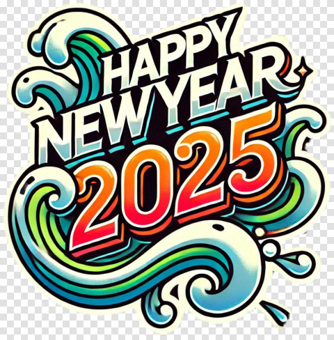 Unique Happy New Year 2025 Text Png Templates