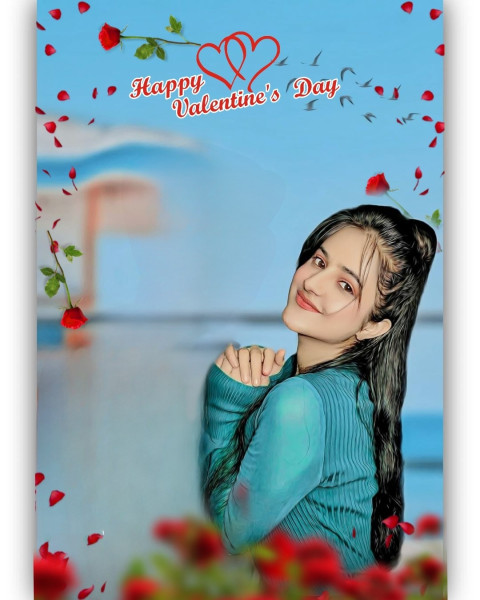 Valentine Day Rose Day CB Backgrpound Free With Girl