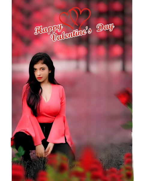 Valentines Day Best HD Background With Girl