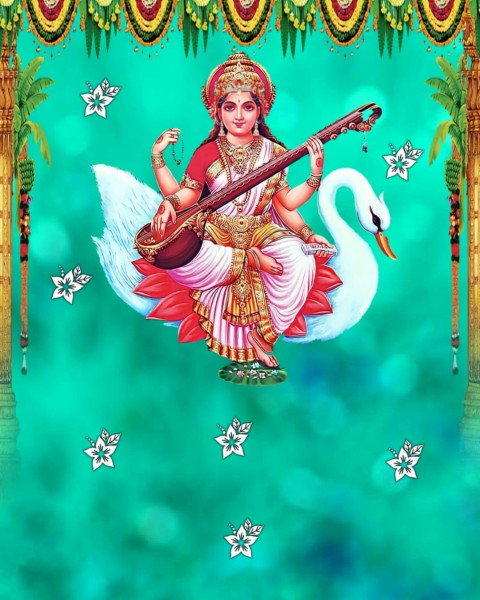 Vasant Panchami Saraswati Puja Photo Editing CB Background