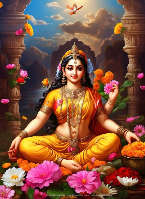 Vasant Panchmi God Sarswati Puja CB Background With Swans Images