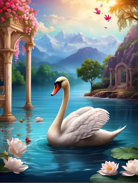 Vasanti Panchmi Swans CB Background HD For Saraswati Pooja Editng