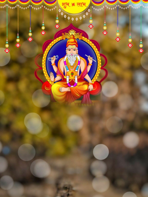 Cover Photo of Vishwakarma Puja Editing Background