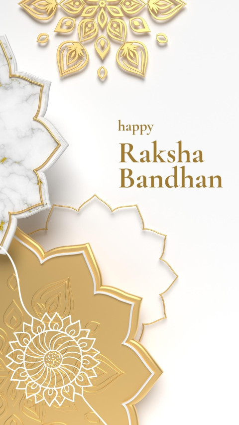 White and Gold Raksha Bandhan WhatsApp Status, image for free Background HD
