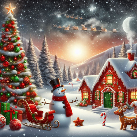 Winter Christmas Tree Photo For Social Media Status DP Image Pics