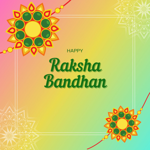 Yellow and Green Festive Raksha Bandhan Instagram Post Image