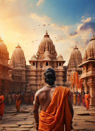 Download Ayodhya lord Ram Temple CB Blur New Background
