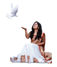 Girl Clipart Transparent White Flying Birds PNGs Images