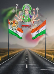 Happy Durga Puja Banner Editing CB Tirnga Background