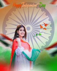 Happy Independance Day HD Editing Background With Girl