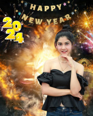 Happy New Year 2024 Editing Background Png With Girl Firework Photos