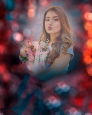 Happy Valentine's Day CB Background With Girls For Photoshop