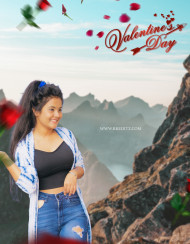 Happy Valentine's Day Photoshop Background With Girls