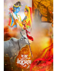 Har Har Mahadev With Nandi Sawan Photo Editing Background HD