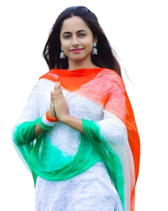 Cover Photo of Girl With Flag PNg transparent