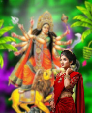 Photoshop Happy Navratri Editing HD Background With Girls