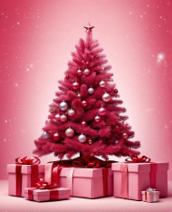 Pink Christmas Tree Background HD For Editing Wallpapers Free