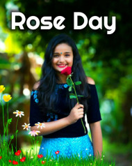 Rose Day Background With Girl For Valentine Day Photo Editing