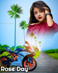 Rose Day Photo Editing Background With Girl For Picsart